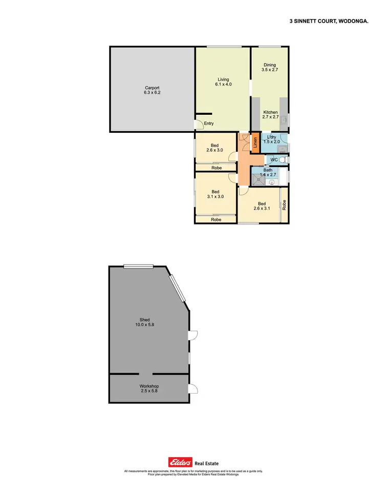 Floorplan of Homely house listing, 3 Sinnett Court, Wodonga VIC 3690
