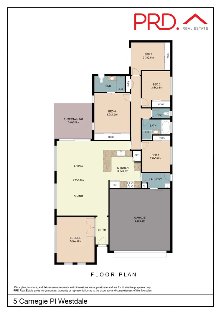 Floorplan of Homely house listing, 5 Carnegie Place, Tamworth NSW 2340
