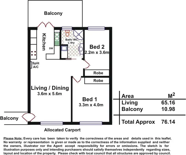 Floorplan of Homely unit listing, 7/5 Gurner Terrace, Grange SA 5022