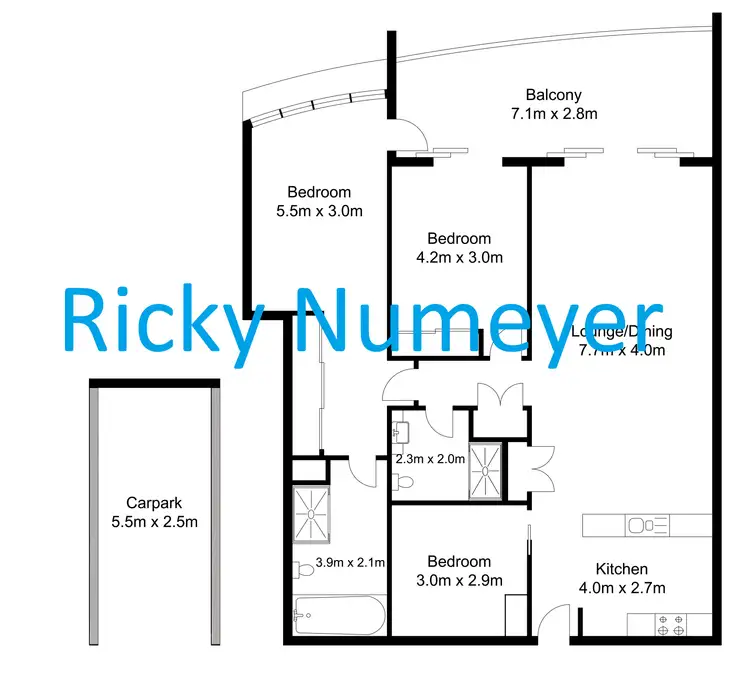 Floorplan of Homely apartment listing, 403/22 Surf Parade, Broadbeach QLD 4218