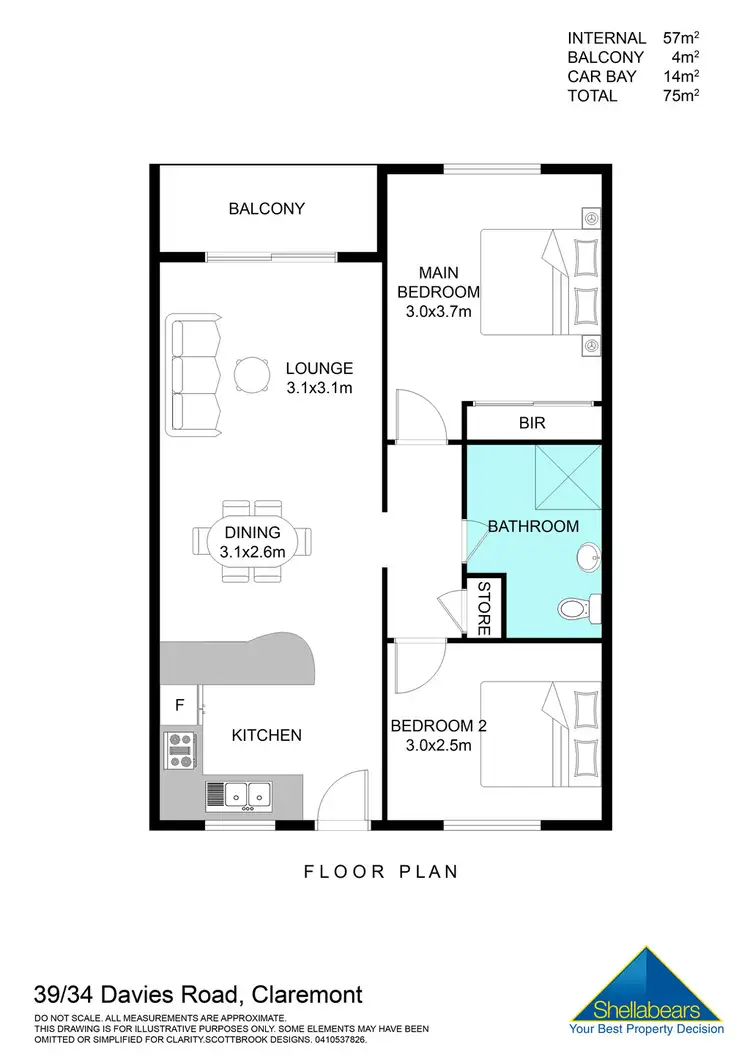 Floorplan of Homely apartment listing, 39/34 Davies Road, Claremont WA 6010