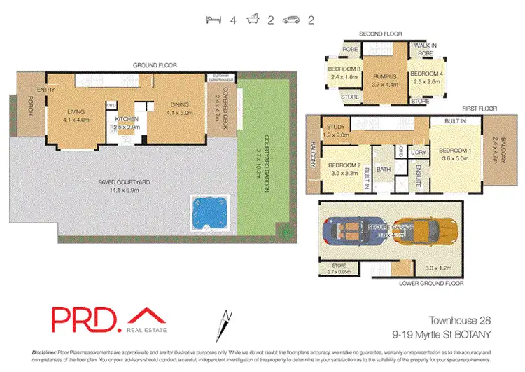 Floorplan of Homely townhouse listing, 28/9-19 Myrtle Street, Botany NSW 2019