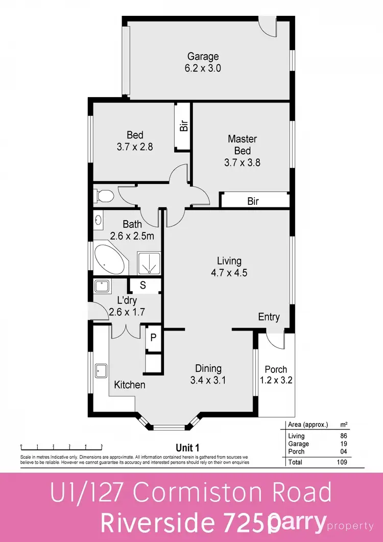 Floorplan of Homely unit listing, 1/127 Cormiston Road, Riverside TAS 7250