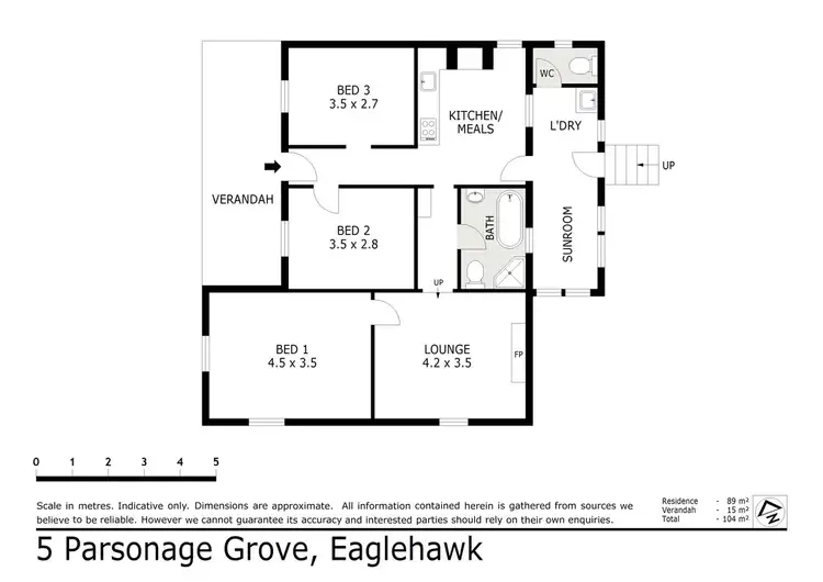 Floorplan of Homely house listing, 5 Parsonage Grove, Eaglehawk VIC 3556