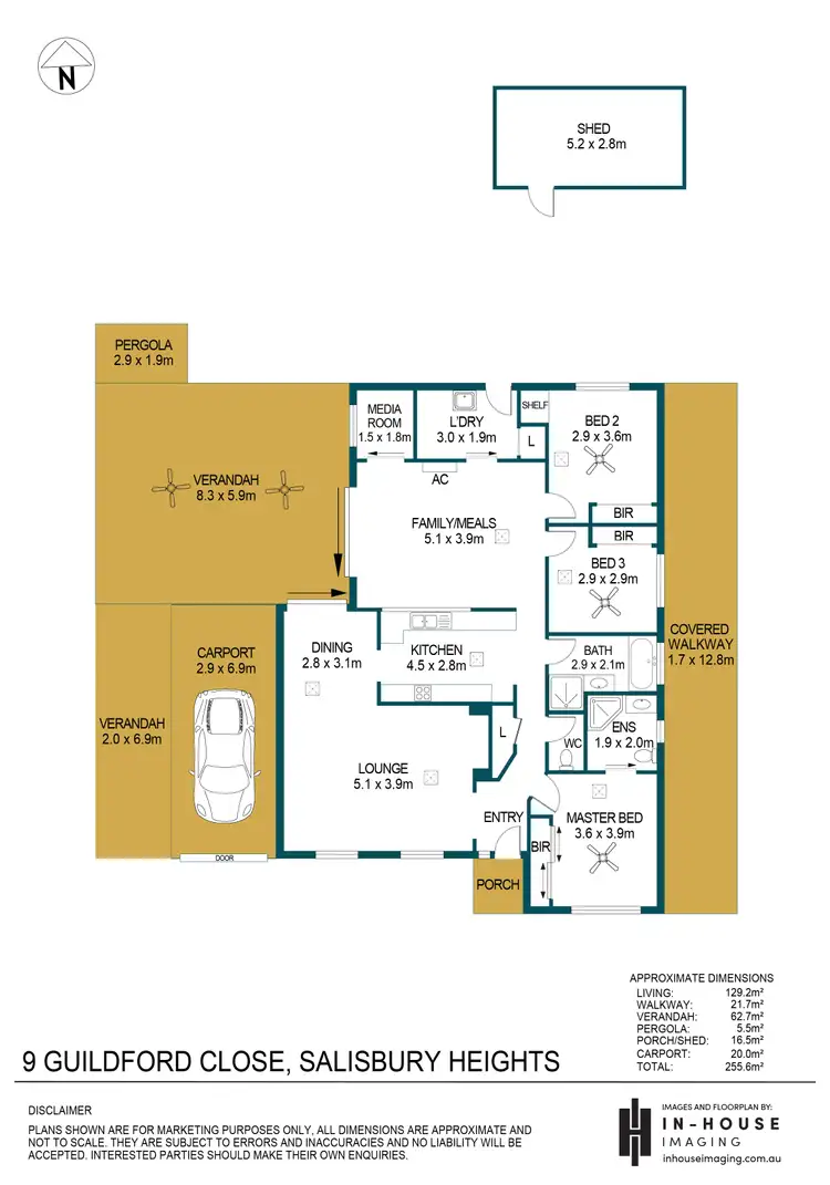 Floorplan of Homely house listing, 9 Guildford Close, Salisbury Heights SA 5109
