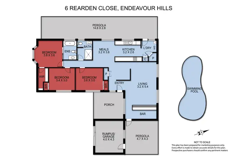 Floorplan of Homely house listing, 6 Rearden Close, Endeavour Hills VIC 3802