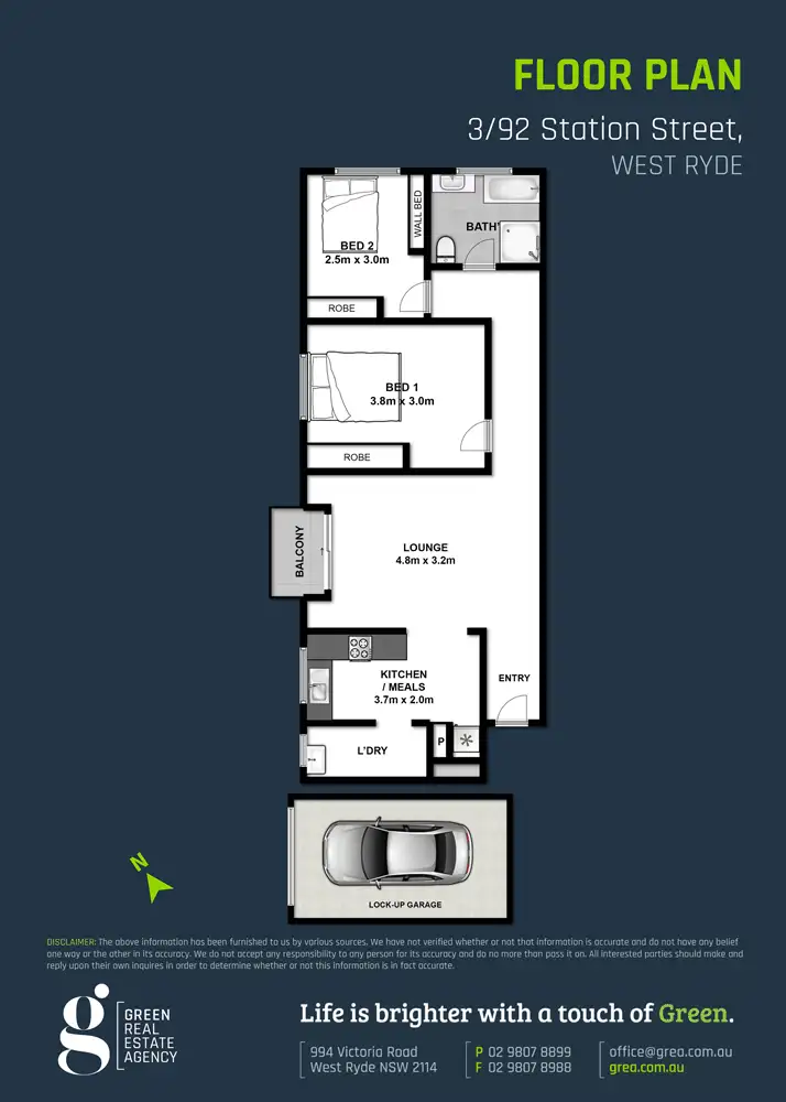 Floorplan of Homely unit listing, 3/92 Station Street, West Ryde NSW 2114