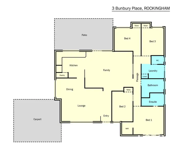 Floorplan of Homely house listing, 3 Bunbury Place, Rockingham WA 6168