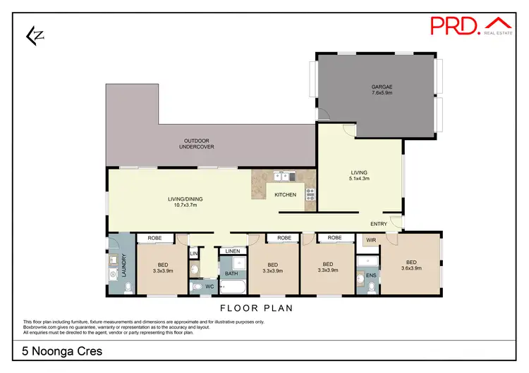 Floorplan of Homely house listing, 5 Noonga Crescent, Tamworth NSW 2340