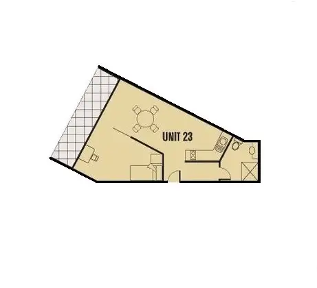 Floorplan of Homely apartment listing, 23/1 O'Connell Street, North Melbourne VIC 3051
