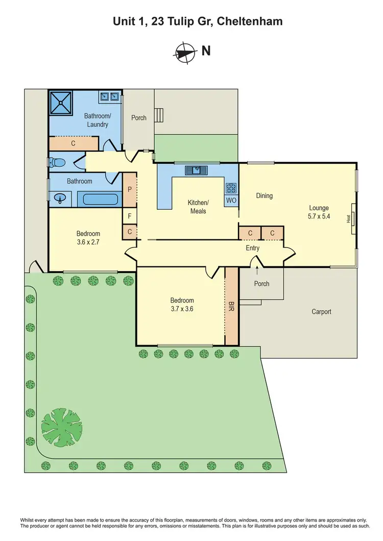 Floorplan of Homely villa listing, 1/23 Tulip Grove, Cheltenham VIC 3192