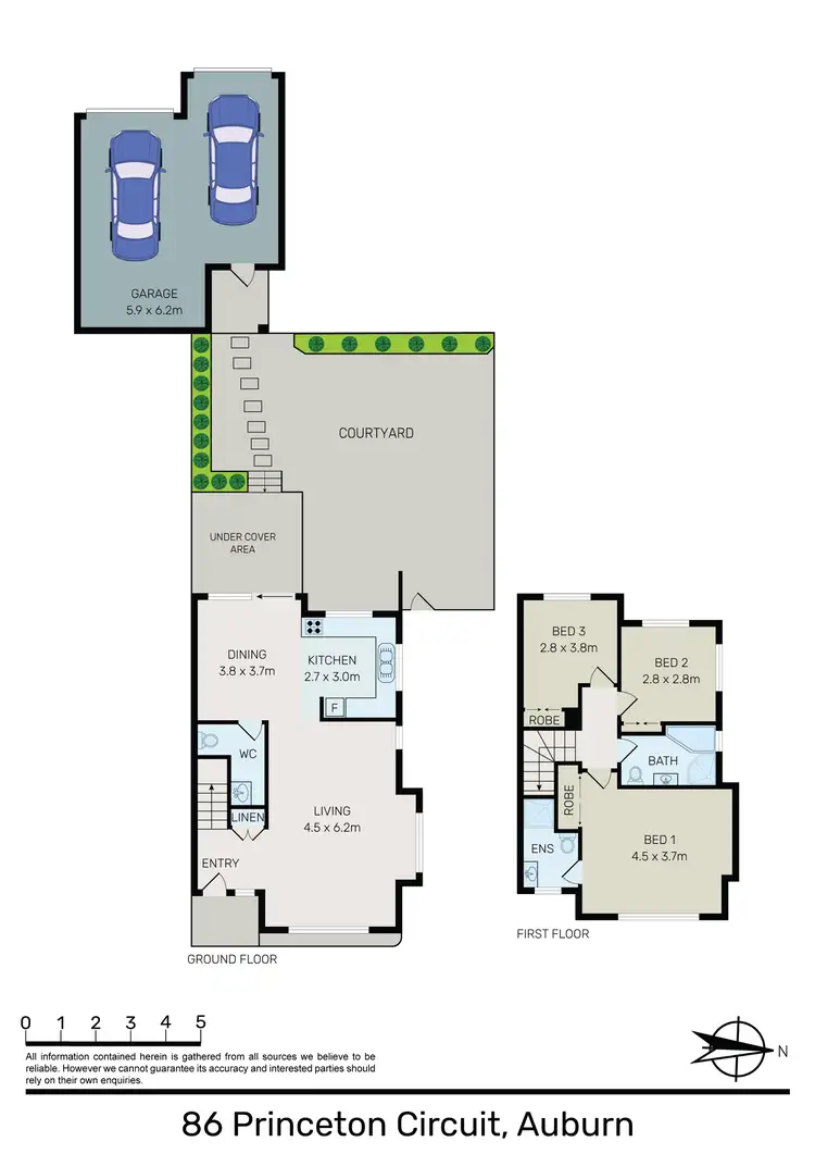 Floorplan of Homely townhouse listing, 86 PRINCETON CIRCUIT, Auburn NSW 2144