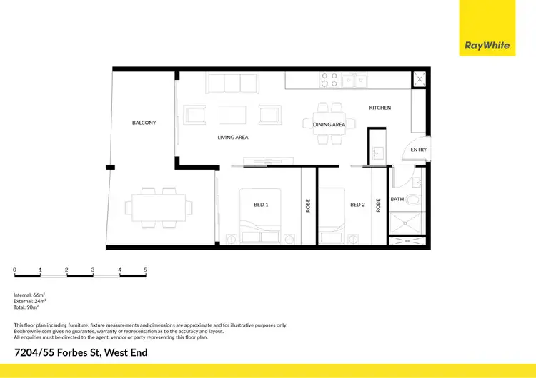 Floorplan of Homely apartment listing, 7204/55 Forbes St, West End QLD 4101