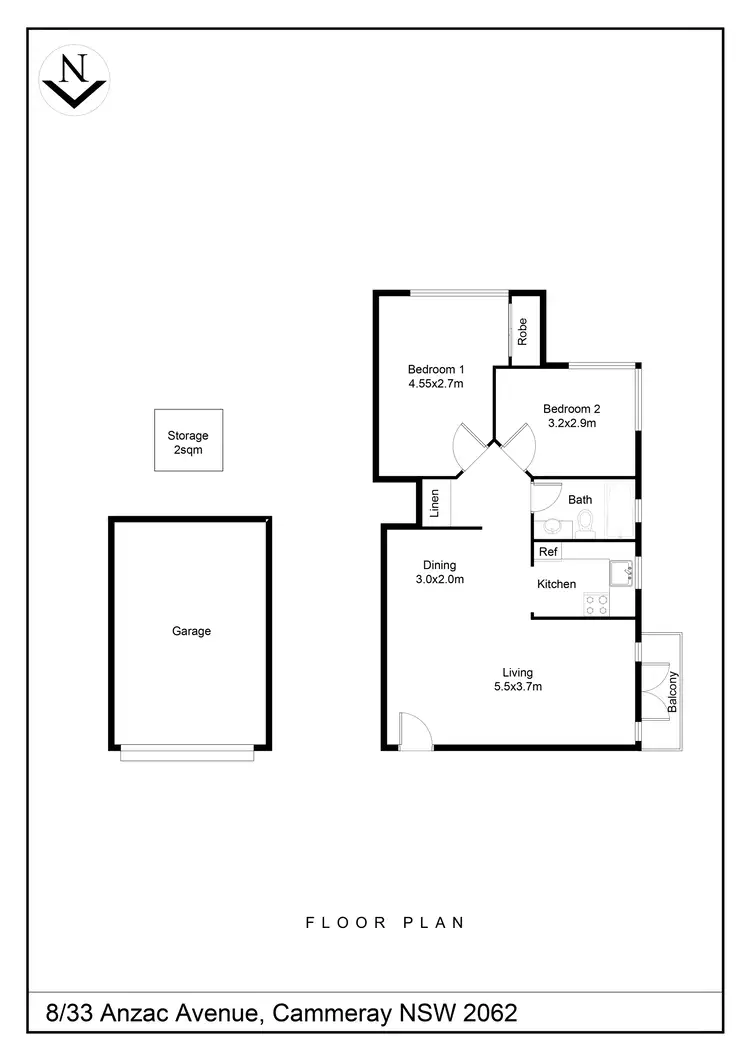 Floorplan of Homely apartment listing, 8/33 Anzac Avenue, Cammeray NSW 2062