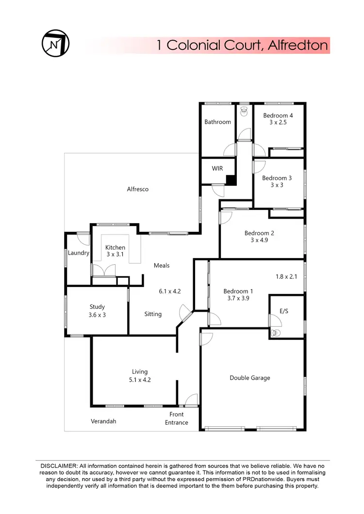 Floorplan of Homely house listing, 1 Colonial Court, Alfredton VIC 3350