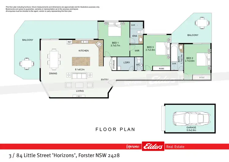 Floorplan of Homely unit listing, 3 / 84 Little Street 'Horizons', Forster NSW 2428