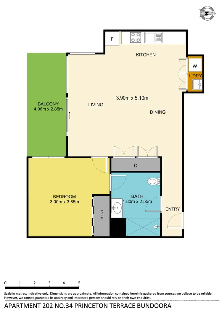 Floorplan of Homely apartment listing, 202/34 Princeton Terrace, Bundoora VIC 3083