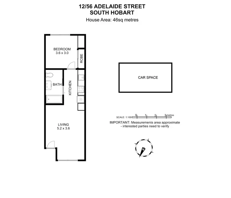 Floorplan of Homely apartment listing, 12/56 Adelaide Street, South Hobart TAS 7004