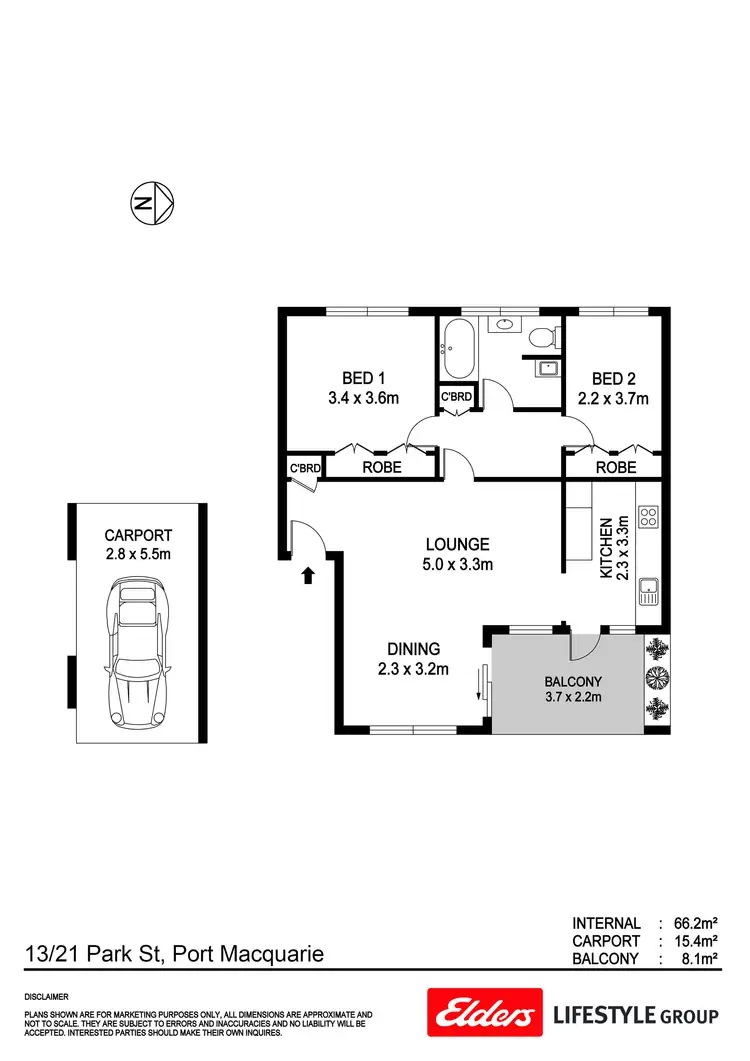 Floorplan of Homely unit listing, 13/21 Park Street, Port Macquarie NSW 2444
