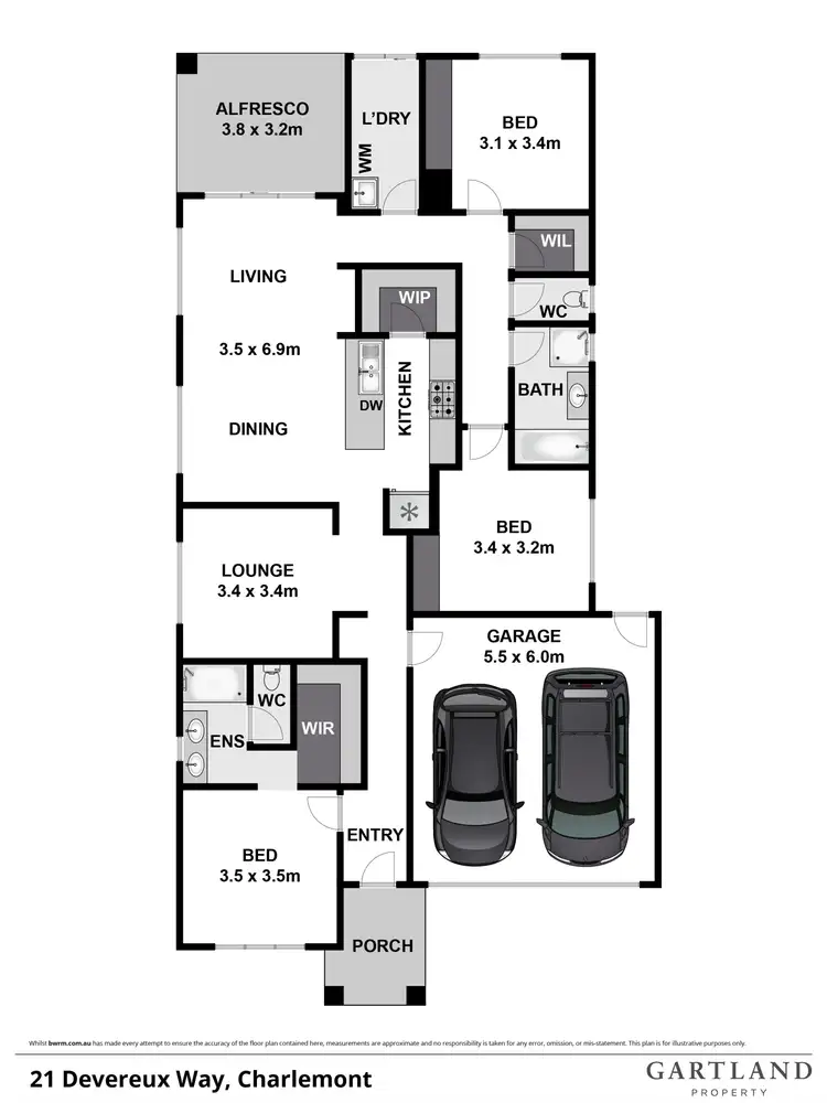 Floorplan of Homely house listing, 21 Devereux Way, Charlemont VIC 3217