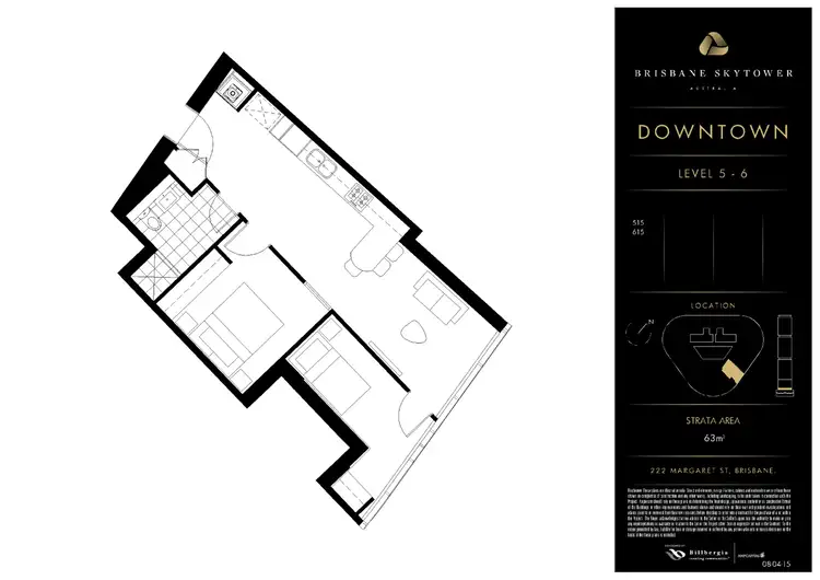 Floorplan of Homely apartment listing, 615/222 Margaret Street, Brisbane City QLD 4000