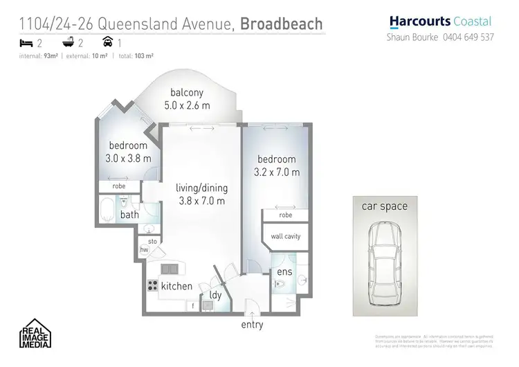 Floorplan of Homely apartment listing, 1104/24-26 Queensland Avenue, Broadbeach QLD 4218