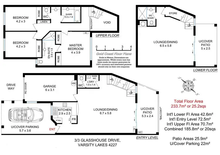 Floorplan of Homely townhouse listing, 3/3 Glasshouse Drive, Varsity Lakes QLD 4227