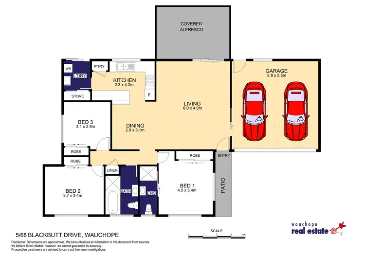 Floorplan of Homely villa listing, 5/68 Blackbutt Drive, Wauchope NSW 2446