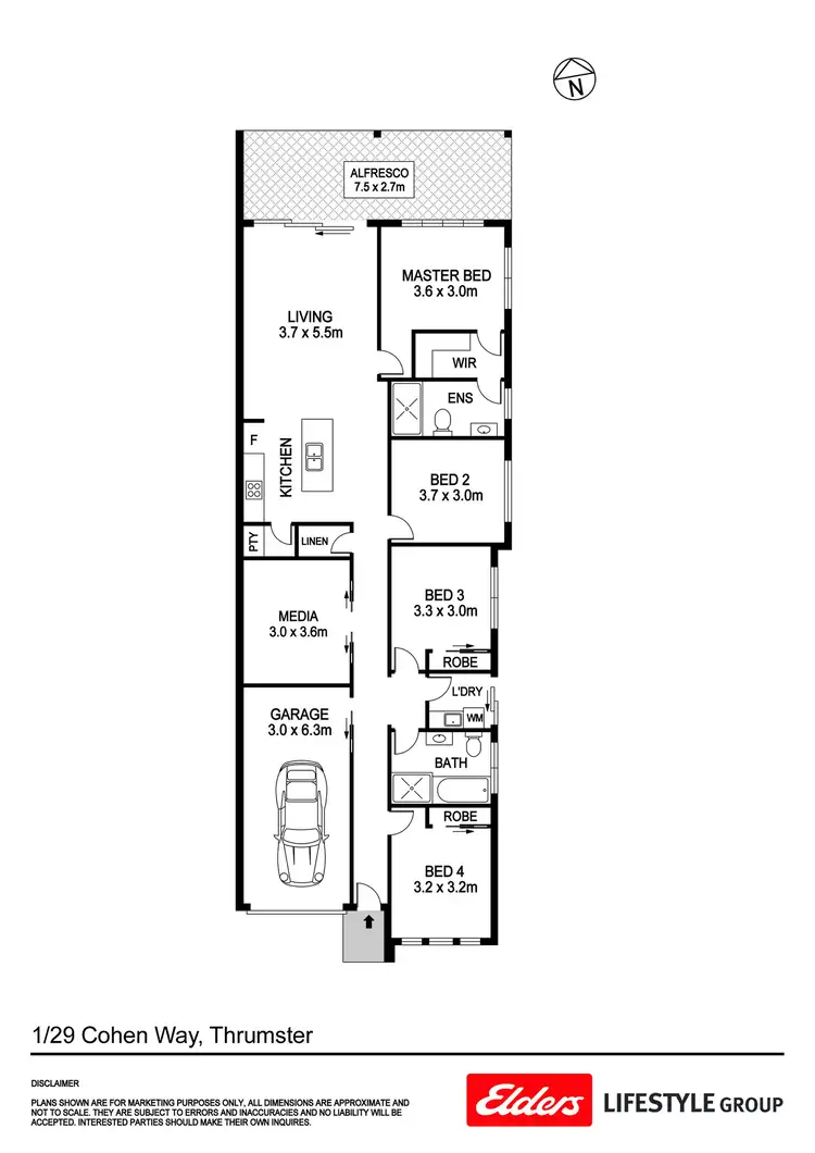 Floorplan of Homely villa listing, 1/29 Cohen Way, Thrumster NSW 2444