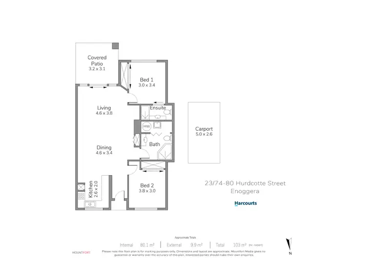 Floorplan of Homely unit listing, 23/74-80 Hurdcotte Street, Enoggera QLD 4051