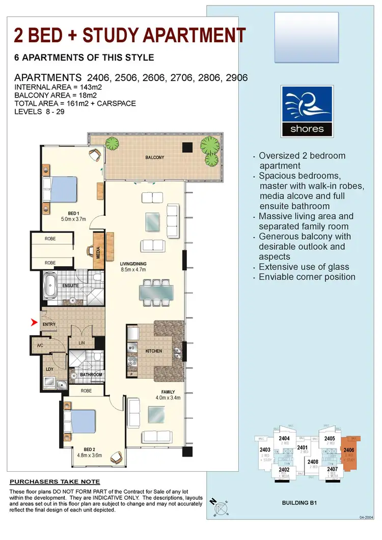 Floorplan of Homely apartment listing, 2806/1 Como Crescent, Southport QLD 4215