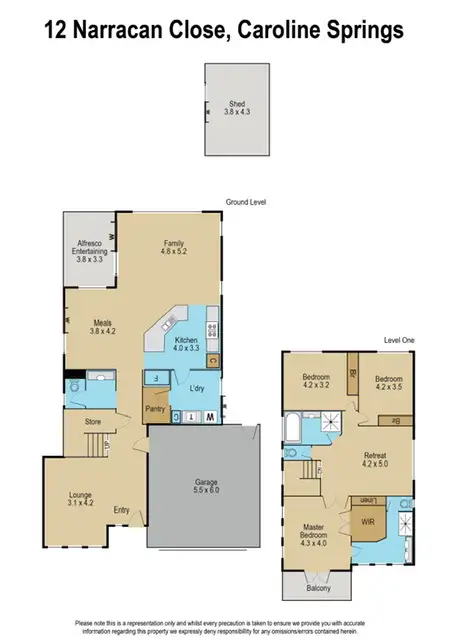 Floorplan of Homely house listing, 12 Narracan Close, Caroline Springs VIC 3023