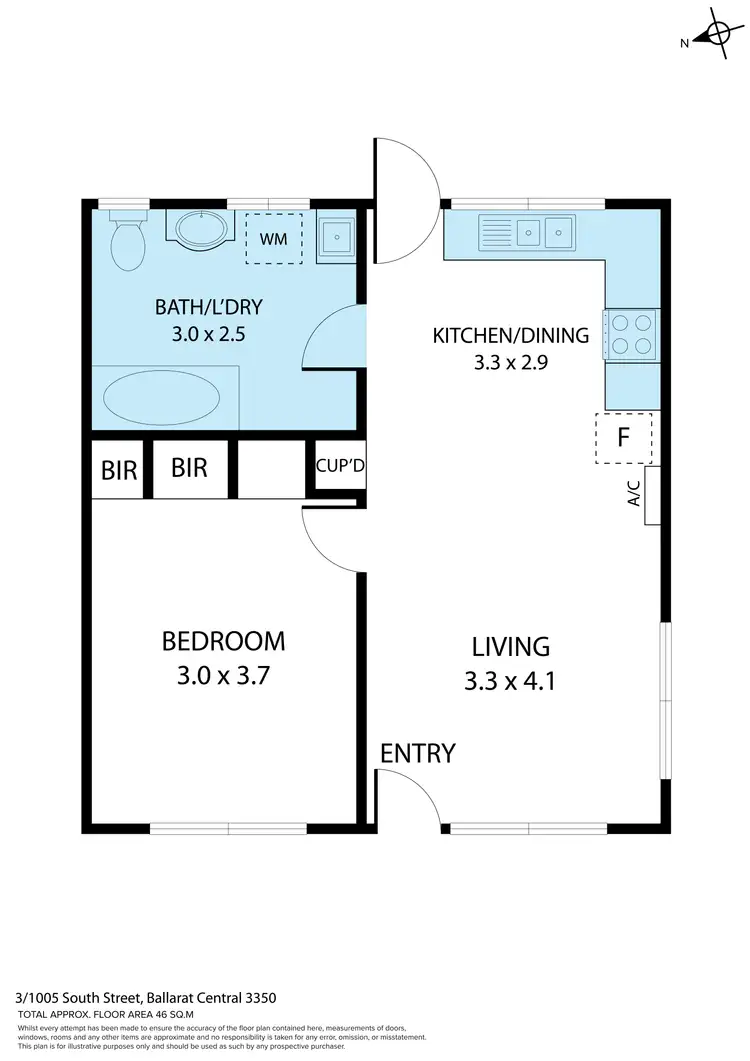 Floorplan of Homely unit listing, 3/1005 South Street, Ballarat Central VIC 3350