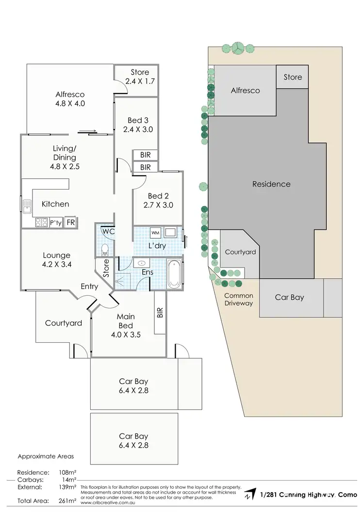 Floorplan of Homely unit listing, 1/281 Canning Highway, Como WA 6152
