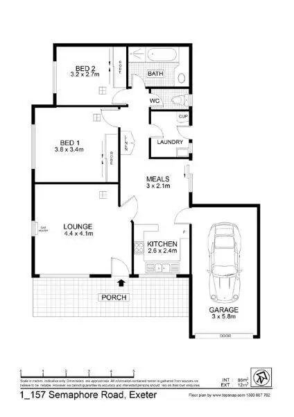 Floorplan of Homely house listing, 1/157 Semaphore Road, Exeter SA 5019