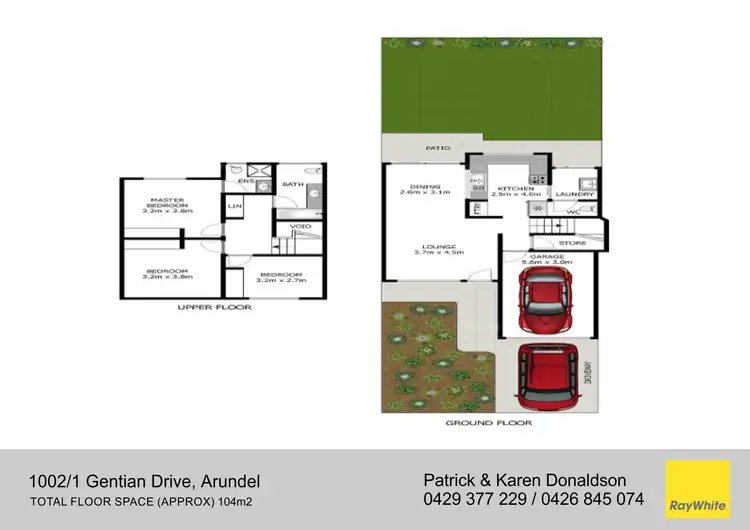 Floorplan of Homely townhouse listing, 1002/1 Gentian Drive, Arundel QLD 4214