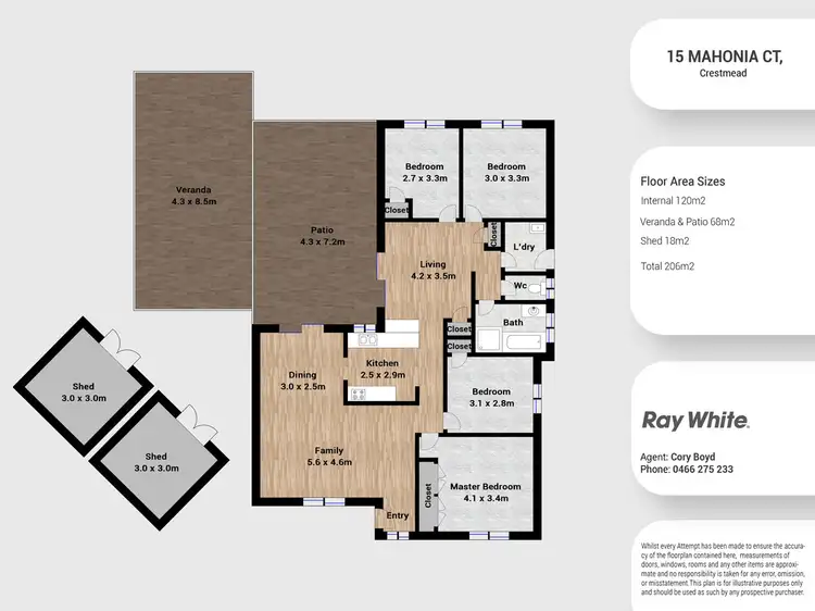 Floorplan of Homely house listing, 15 Mahonia Court, Crestmead QLD 4132