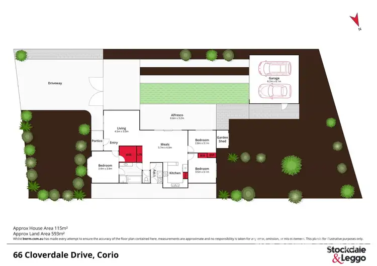 Floorplan of Homely house listing, 66 Cloverdale Drive, Corio VIC 3214