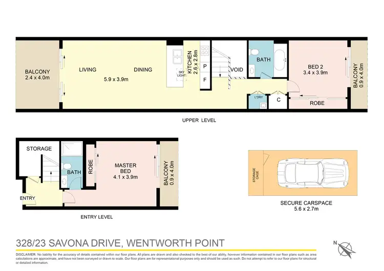 Floorplan of Homely apartment listing, 328/23 Savona Drive, Wentworth Point NSW 2127