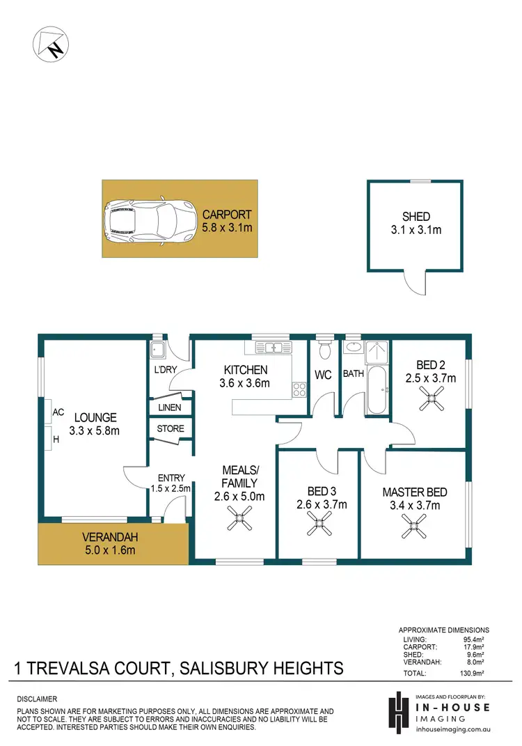 Floorplan of Homely house listing, 1 Trevalsa Court, Salisbury Heights SA 5109