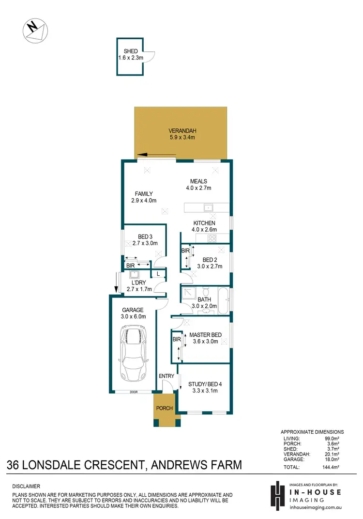 Floorplan of Homely house listing, 36 Lonsdale Crescent, Andrews Farm SA 5114