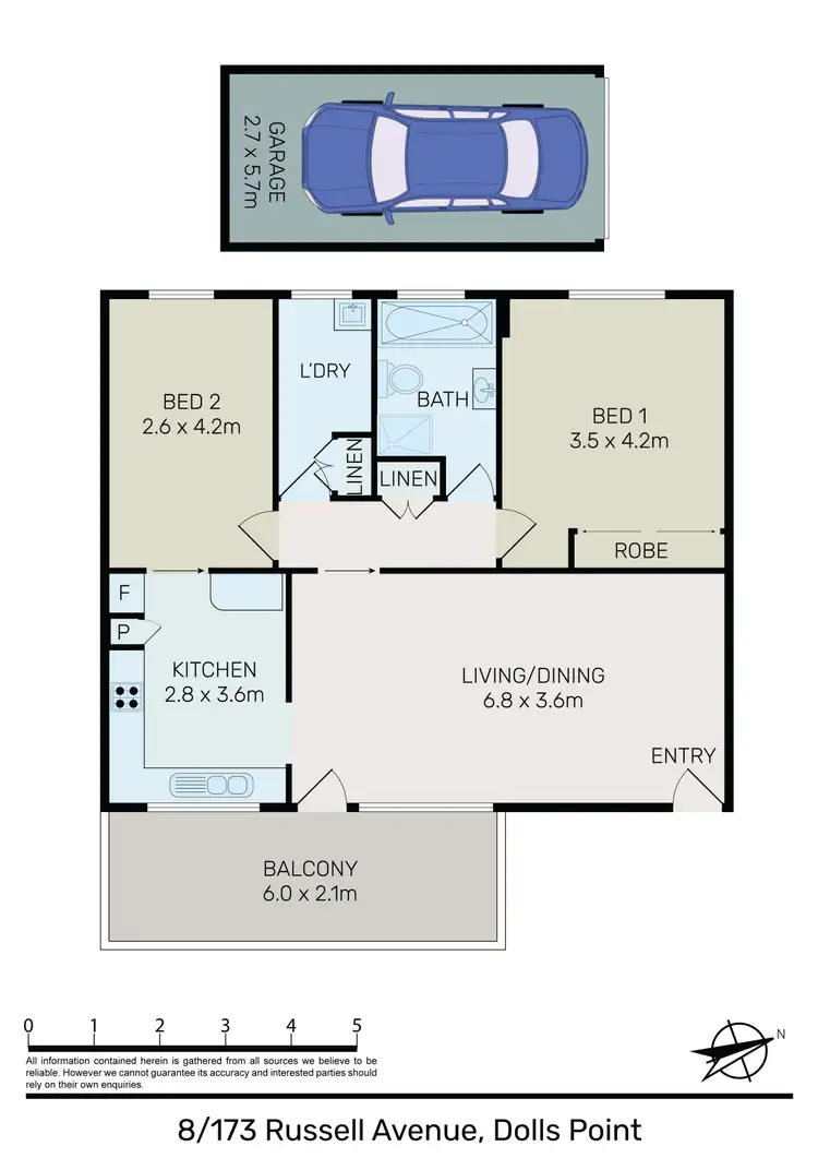 Floorplan of Homely unit listing, 8/173-175 Russell Avenue, Dolls Point NSW 2219