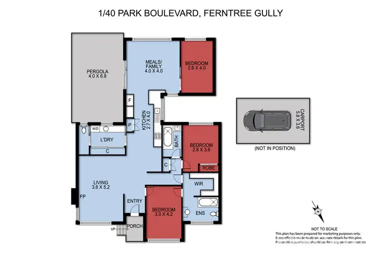 Floorplan of Homely unit listing, 1/40 Park Boulevard, Ferntree Gully VIC 3156
