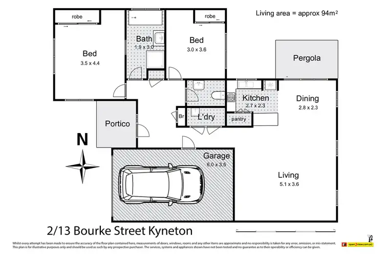 Floorplan of Homely unit listing, 2/13 Bourke Street, Kyneton VIC 3444