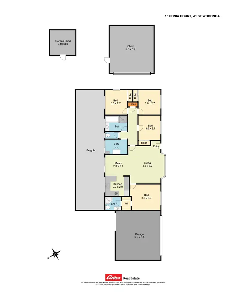 Floorplan of Homely house listing, 15 Sonia Court, Wodonga VIC 3690