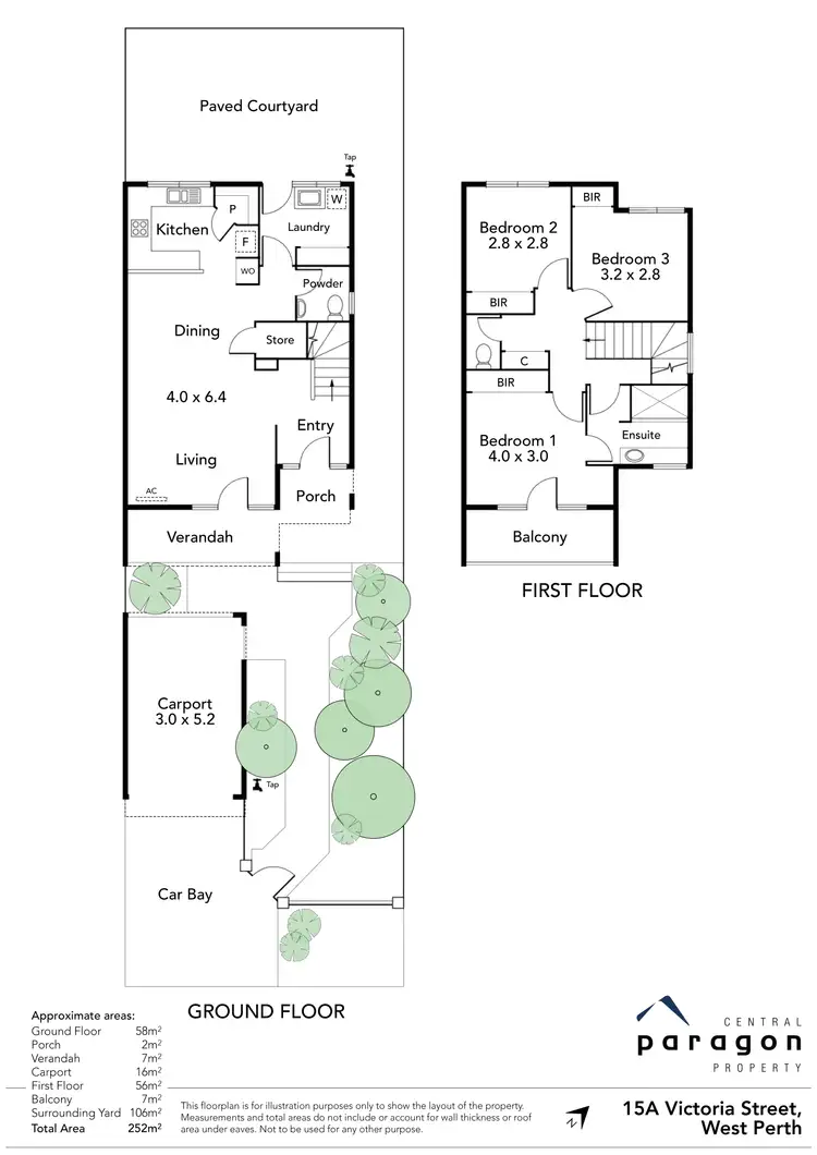 Floorplan of Homely townhouse listing, 15A Victoria Street, West Perth WA 6005