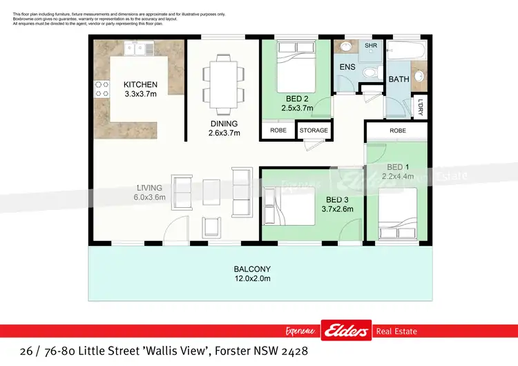 Floorplan of Homely unit listing, 26 / 76-80 Little Street 'Wallis View', Forster NSW 2428