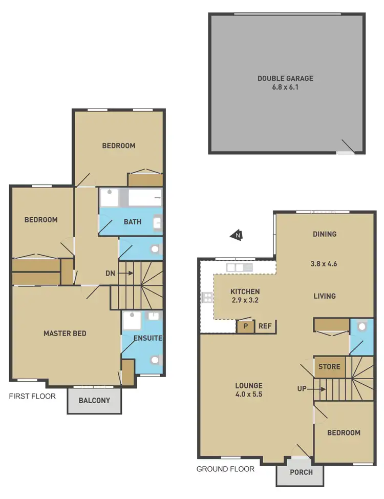 Floorplan of Homely townhouse listing, 55 St Georges Avenue, Caroline Springs VIC 3023