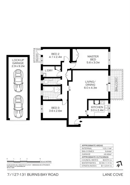 Floorplan of Homely apartment listing, 7/127-131 Burns Bay Road, Lane Cove NSW 2066