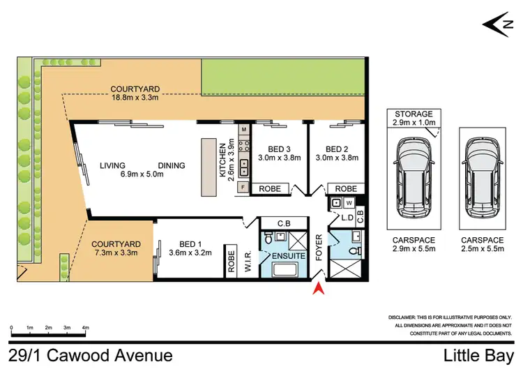 Floorplan of Homely unit listing, 29/1 Cawood Avenue, Little Bay NSW 2036